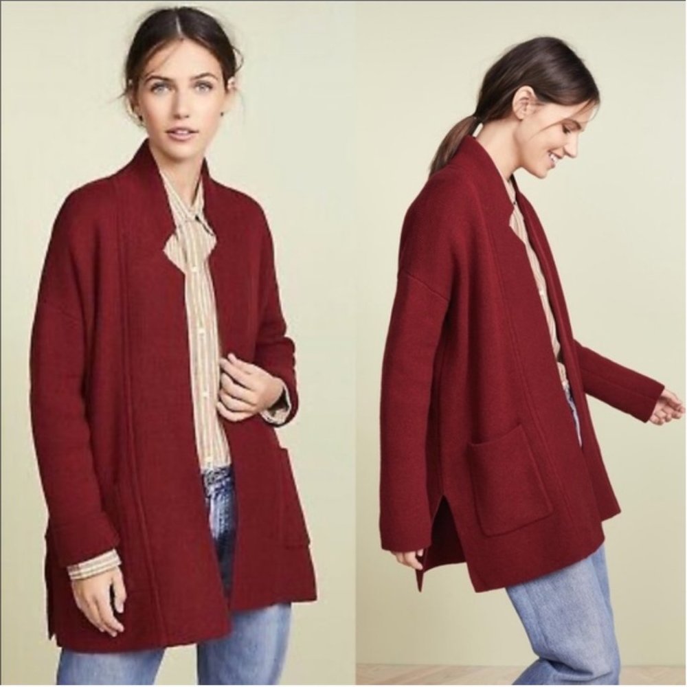 Madewell Red Spencer Sweater-Coat, Size XXS